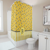 Rideaux De Douche Monogramme de bourdon de ruche d'abeille de nid (En situation)
