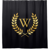 Rideaux De Douche Monogramme de couronne d'or Laurel (Devant)
