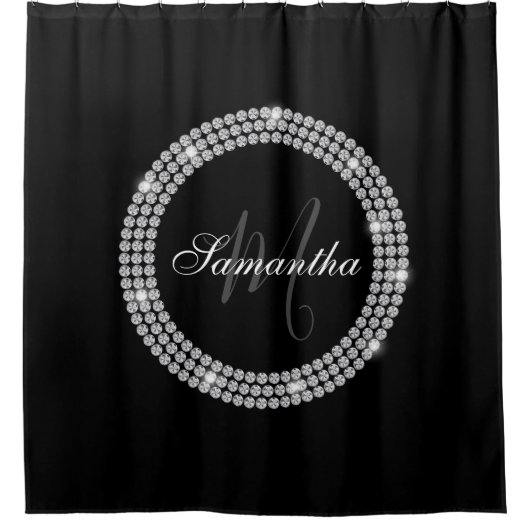 Rideaux De Douche Monogramme de diamants (Devant)