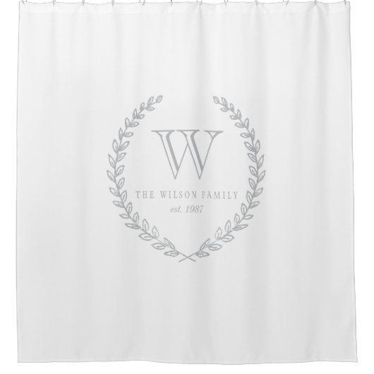 Rideaux De Douche Monogramme de laurier (Devant)