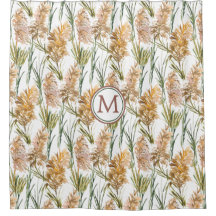 Monogramme de Motif de grasse Pampas vert et Brown