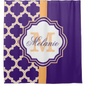 Rideaux De Douche Monogramme de Quatrefoil pourpre (Devant)