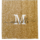 Rideaux De Douche Monogramme de script d'étincelle de Parties scinti (Devant)