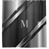 Rideaux De Douche Monogramme de texture métallique (Devant)