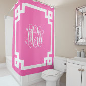 Rideaux De Douche Monogramme de vigne rose chaud do-it-yourself BG &