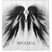 Rideaux De Douche Monogramme des ailes de l'Ange Noir (Devant)