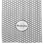 Rideaux De Douche Monogramme Diagonale noir blanc Motif (Devant)
