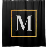 Rideaux De Douche Monogramme d'or (Devant)