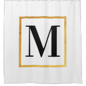 Rideaux De Douche Monogramme d'or (Devant)