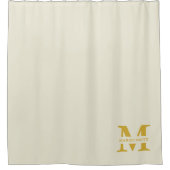 Rideaux De Douche Monogramme d'or beige neutre (Devant)