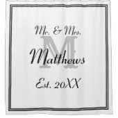 Rideaux De Douche Monogramme élégant de M. et Mme (Devant)