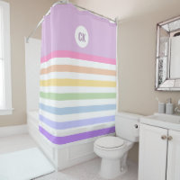 Monogramme en Blanc Cirque Pastel Arc-en-ciel rayu