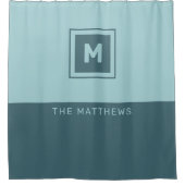 Rideaux De Douche Monogramme et nom personnalisés (Devant)