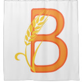 Rideaux De Douche monogramme floral B lettre majuscule (Devant)