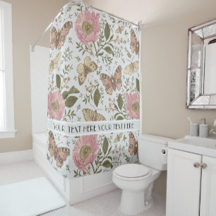 Rideaux De Douche Monogramme Floral Botanique de Fleur Sauvage Tenda