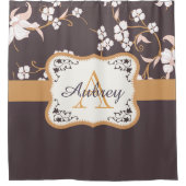 Rideaux De Douche Monogramme floral violet (Devant)