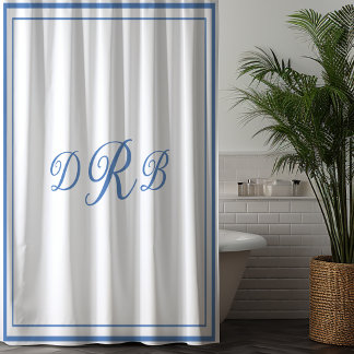 Rideaux De Douche Monogramme Initial Personnalisé Calligraphie Class