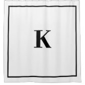 Rideaux De Douche Monogramme Initiales Nom personnalisé Noir blanc m (Devant)