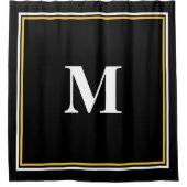 Rideaux De Douche Monogramme Initiales Or Noir Blanc Nom personnalis (Devant)