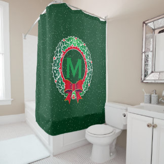 Rideaux De Douche Monogramme minimaliste élégant avec couronne sur V