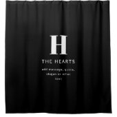 Rideaux De Douche Monogramme moderne modifiable Nom et message | Noi (Devant)