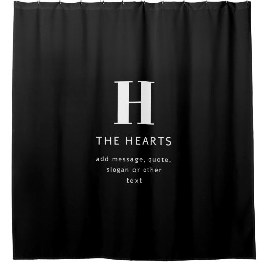 Rideaux De Douche Monogramme moderne modifiable Nom et message | Noi (Devant)