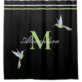 Rideaux De Douche Monogramme Moderne Noir Blanc Or Élégant Stripes S (Devant)