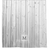 Rideaux De Douche Monogramme motif de bois flotté rustique moderne (Devant)