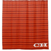 Rideaux De Douche Monogramme motif rayures aztèques orange rustique (Devant)
