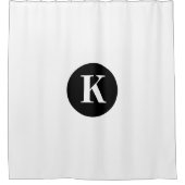 Rideaux De Douche Monogramme noir blanc Nom personnalisé initial Mod (Devant)