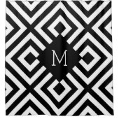 Rideaux De Douche Monogramme noir et blanc (Devant)