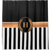 Rideaux De Douche Monogramme noir et or (Devant)
