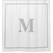 Rideaux De Douche Monogramme Nom personnalisé initial gris clair bla (Devant)