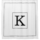 Rideaux De Douche Monogramme Nom personnalisé initial Noir blanc 202 (Devant)