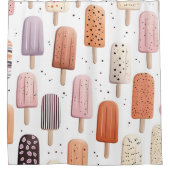 Rideaux De Douche Monogramme Personnalisé Cute Popsicle Motif (Devant)