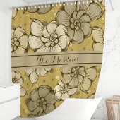 Rideaux De Douche Monogramme pois coquille de Nautilus