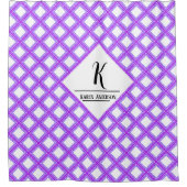 Rideaux De Douche monogramme pourpre et nom complet (Devant)