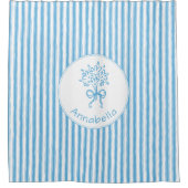 Rideaux De Douche Monogramme Prépa Rayure Bleue Blanche Caprice (Devant)