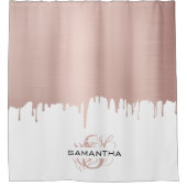 Rideaux De Douche Monogramme Rose tendance Pink Gold (Devant)