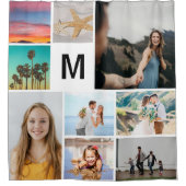 Rideaux De Douche Monogramme simple 9 Collage photo personnalisé (Devant)