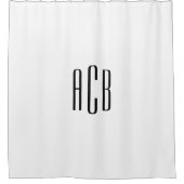 Rideaux De Douche Monogramme simple à trois lettres blanc (Devant)