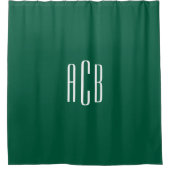 Rideaux De Douche Monogramme simple Hunter Green à trois lettres (Devant)