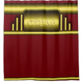 Rideaux De Douche Monogramme sur or et marron de luxe art déco (Devant)