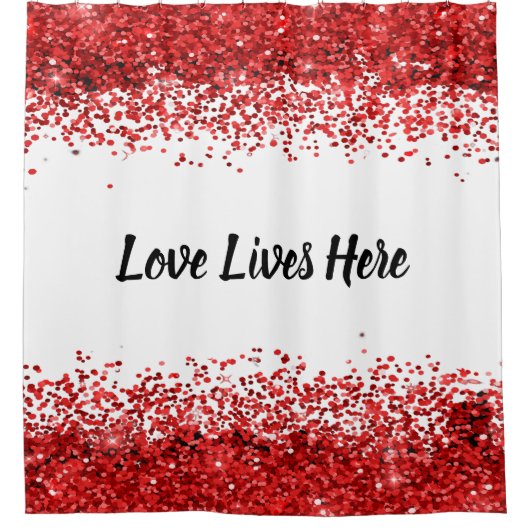 Rideaux De Douche Monogramme - Texte noir sur blanc avec parties sci (Devant)