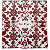 Rideaux De Douche Monogramme vintage Damas (Devant)