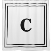 Rideaux De Douche Monogrammes Initiales Noir Blanc Décor Nom personn (Devant)