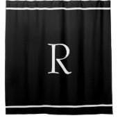 Rideaux De Douche Monogrammes Initiales Noir Blanc Personnalisé Cool (Devant)