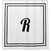 Rideaux De Douche Monogrammes noir blanc personnalisé élégant nom de (Devant)