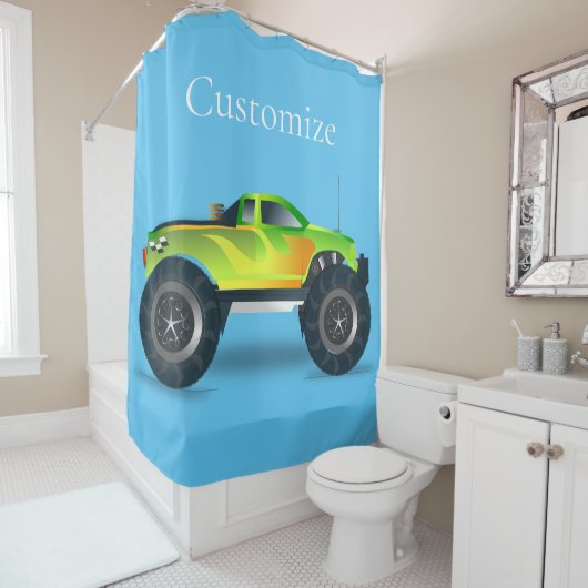 Rideaux De Douche Monster Truck Thunder_Cove (En situation)