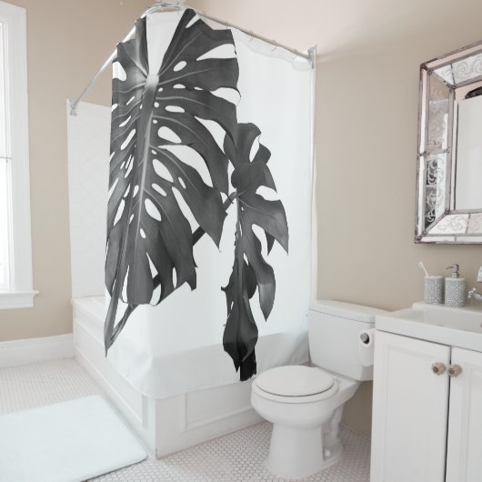Rideaux De Douche Monstera Beauté #3 #tropical #wall #art (En situation)